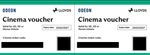 2 x CLUB LLOYDS ODEON CINEMA TICKETS For 2D 3D iSENSE EXPIRY 01/03/2027