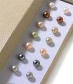 Wholesale 7pairs Natural 7-8mm freshwater Pearl Silver Stud Earrings