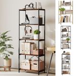 5-Tier Bookshelf, Industrial Bookcase, Display Shelving Unit