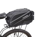 RZAHUAHU MTB Bike Rear Seat Rack Bag 10L Bicycle Tail Storage Bag PU Leather EVA