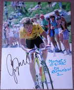greg lemond tour de france on course for successful stage signed 10x8 photo