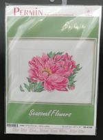 NEW Counted Cross Stitch Kit PERMIN "Seasonal Flowers" Hydrangeas 90-4109 Aida