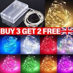Battery Operated LED Fairy Lights, 2M 3M 5M 10M Xmas String Lights Party Wedding