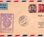 CANAL ZONE USA Air Mail Cover FAM9 FIRST FLIGHT URUGUAY 1930 Montevideo XA224