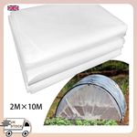 2M * 10M Extra-Thick Clear Polythene Sheeting Heavy Duty Garden Grow Polytunnel