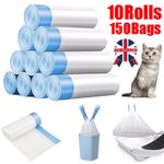 150x Cat Litter Tray Liner Disposable Drawstring-Bags Extra Strong Hygienic Roll
