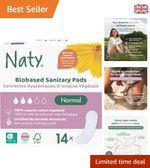 14 Pack Organic Cotton Sanitary Towels - Dermatologically Tested & Plastic-Free