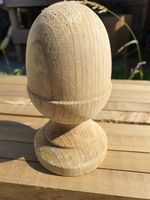 4  x Treated Wooden Acorn Finial for 3ins green post top fence garden 