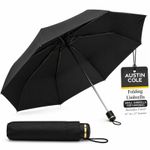 Folding Umbrella with Cover Compact Black Travel Lightweight Portable Handbag