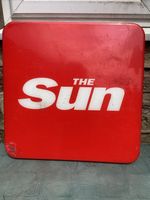 Sun Newspaper Plastic Advertising  Sign 49 Cm Square Man Shed Christmas present