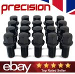 20 x VW Transporter T4 Wheel Nuts Bolts Black For Original Equipment Alloys
