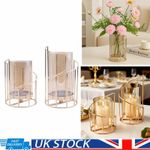 2Pcs Candle Holders Centerpiece Hurricane Candlestick For Wedding Dinning Party