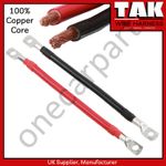 2 pcs Car Boat Van Truck Battery Cable Lead Strap Earth Red Black 10 mm² M6 15cm
