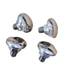 4x Lambretta Polished Stainless Steel Rear Frame Plugs - 18mm Button - With Nuts