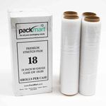 Clear 18" 80 Gauge Stretch Film Pallet Wrap Moving Warehouse 4 ROLLS CASE