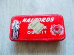 Vintage Halfords Repair Outfit with Contents, Puncture Repair Kit Tin
