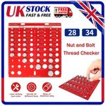 34/28 Inch & Metric Set Nut and Bolt Thread Checker Identifier Thread Gauges Box