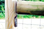 Round Stake Fencing Post Strainer Timber Wood Pole Steel Fixing Bracket - Black