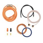 Bassface 4AWG 100A 5m Car Amp Sub Power Wiring Kit OFC Blend Pre-Crimped Cables