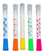 5 Double Ended Stamper Marker Pens Fibre Tips Stamps Colouring Felt Tips