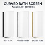 P Shape Bath Screen 550 Radius with Seal – Chrome, Black or Brass Profile