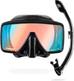 Cressi SF1 Frameless Dive Mask & Supernova Dry Snorkel Set - Scuba Snorkel Adult