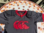 Canterbury Junior Vapodri Raze Vest Top Black Rugby Short Sleeve Impact Top