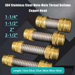 Corrugated Pipe 304 Stainless Steel Bellows Copper Head 1-1/4" 1-1/2" 2" 2-1/2"