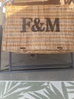 Fortnum & Mason Wicker Basket Hamper 20in-14in-10i-unused New Leather Buckles