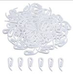 200 x Decorail Curtain Hooks Curtains White Plastic Nylon Tape Gliders Sliders