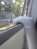 Extra High Flow Air Con Window Adapter Narrow Gap - 6 Inch 150mm Hose Version
