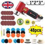 1"2"3" Mini Dual Action Air Sander Kit Random Orbital Polisher Buffer for Car