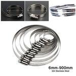 Stainless Steel Hose Clips Pipe Clamps - Worm Drive - Size: 6mm-900mm Optional