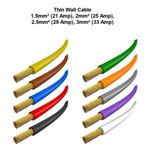 Thin Wall Single Core Stranded Cable 12v 24v Wire 1.5mm 2mm 2.5mm 3mm