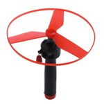 Pull String Flying Disc Spinner Toy Hand Push Helicopter Kids UK