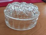 Beautiful Vintage Glass Jelley Mould. Lovely carved desgin.