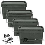 4 x 5L Fishing Bait Buckets for Carp Boilies Pellets Spod Mix Bucket