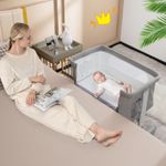 3-in-1 Baby Bedside Bassinet Crib Height- Infant Newborn Cot Bed