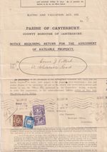 GB GV POSTAGE DUE 1927 UNDERPAID Printed Matter (nothing paid) with „CANTERBURY"
