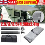2.5/3/3.5/4.5Mx2.4m Campervan Awning Canopy Sun Shade Shelter w/ Poles Caravan
