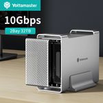 Yottamaster 2 Bay RAID Type C Hard Drive Enclosure For 2.5" 3.5" SATA HDD 10Gbps