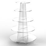 Cupcake Cake Display Stand - 5 Tier Round Clear White Black Blue Pink Acrylic