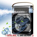 3 In 1 Mini Air Cooler Fan Humidifier USB Portable 7 Color LED Night Light 600ML