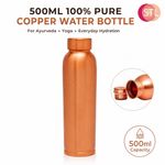 500ML 100% Pure Copper Water Bottle Flask Best For Ayurveda Yoga Health Benefits