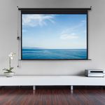 72-120inch Home Cinema Electric HD Projector Screen Remote Control 4:3/16:9 UK