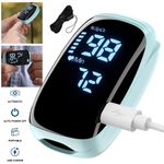 Finger Pulse Oximeter Blood Oxygen Heart Rate Monitor Device USB Rechargeable