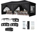 10x20 FT Pop Up Gazebo Sidewalls Party Tent One-Push Instant Setup Waterproof