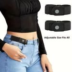 2X NO Bulge Hassle Buckle-Free Elastic Belts Womens Mens Invisible Belt Jeans