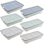 2 x 40 or 55 Litre Large Under Bed Plastic Storage Box Wheeled w/Lids Shoes Pack