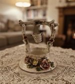 vintage Italian Capodimonte-style porcelain wishing well.mid-late 20th century